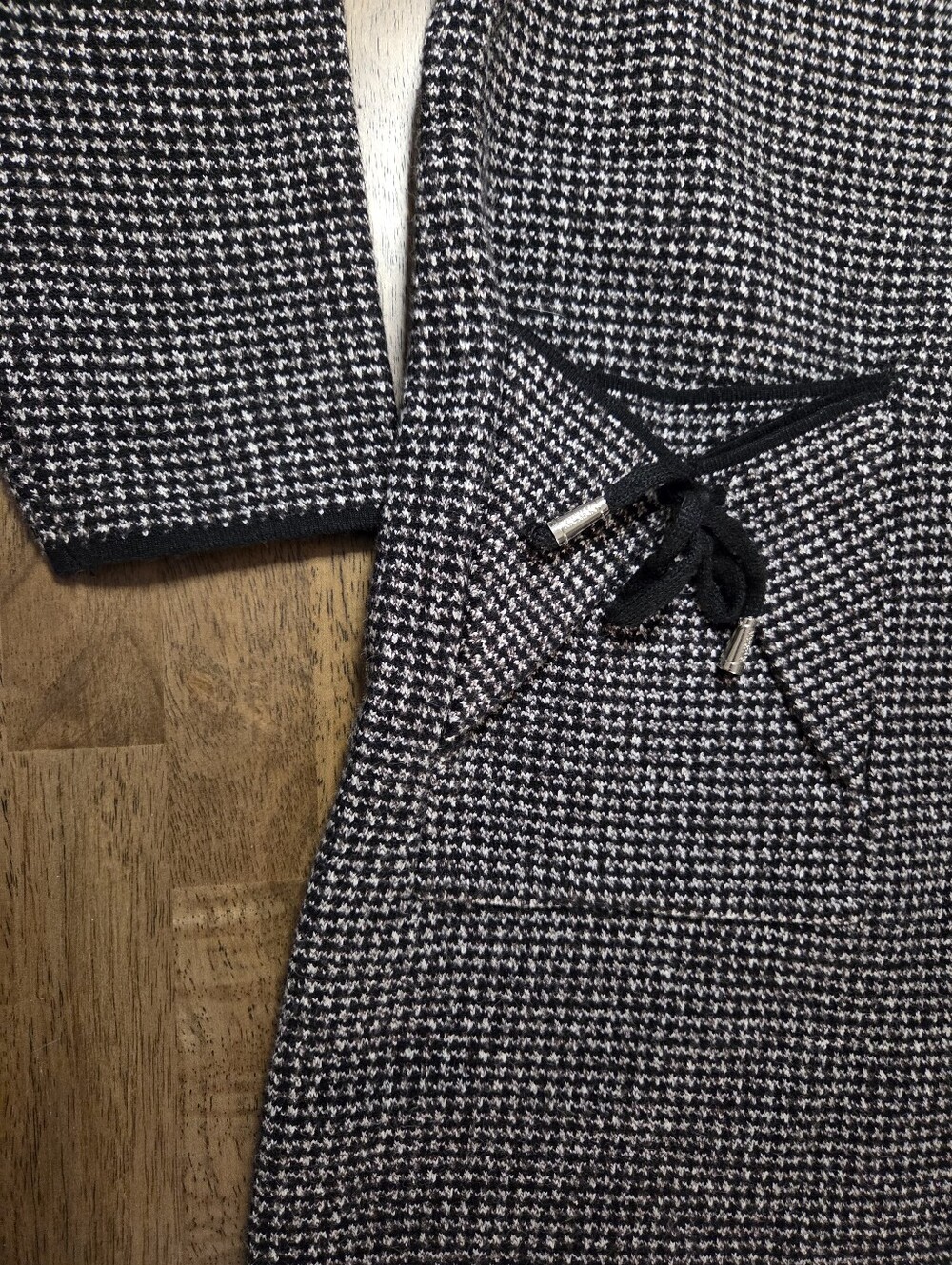 Hooded Long Knit Detailed Back And Pockets Coatigan - Picture 5 of 11